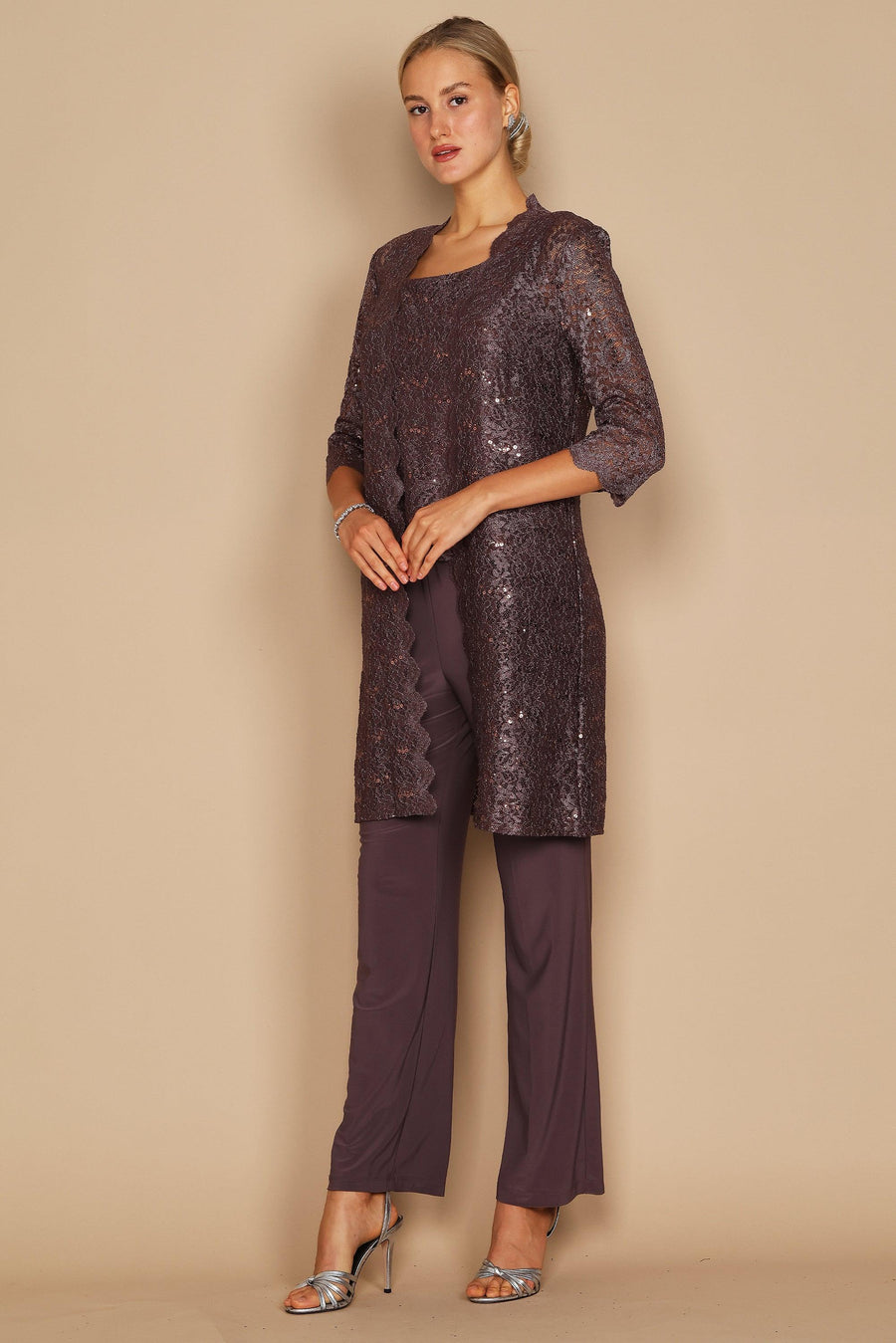 R&M Richards RM1993 Mother of the Bride Long Jacket Pant Suit Wholesale