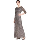 Scoop Neck Floor-Length Sequined Evening Gown Adrianna Papell 91919970 Wholesale