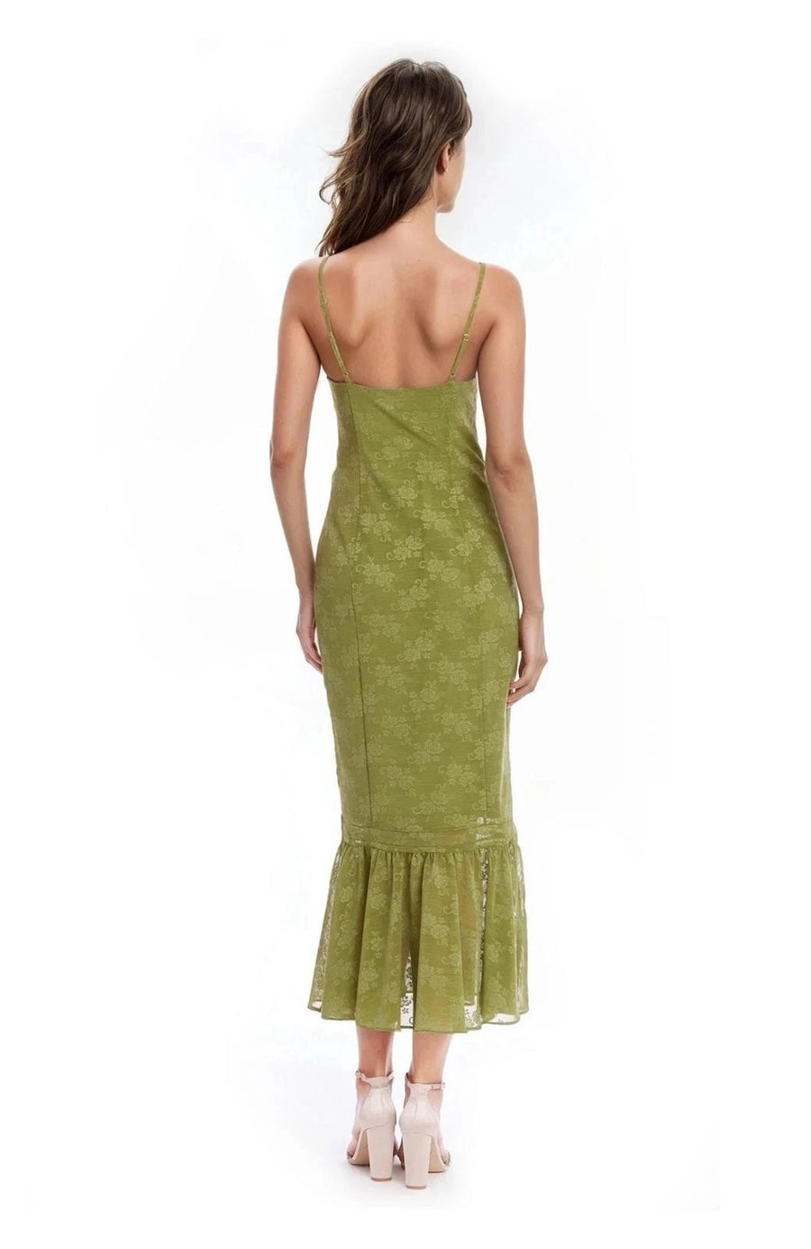 Tank Pencil Dress with Ruffle Hem Jewel by Badgley Mischka J0547 Wholesale