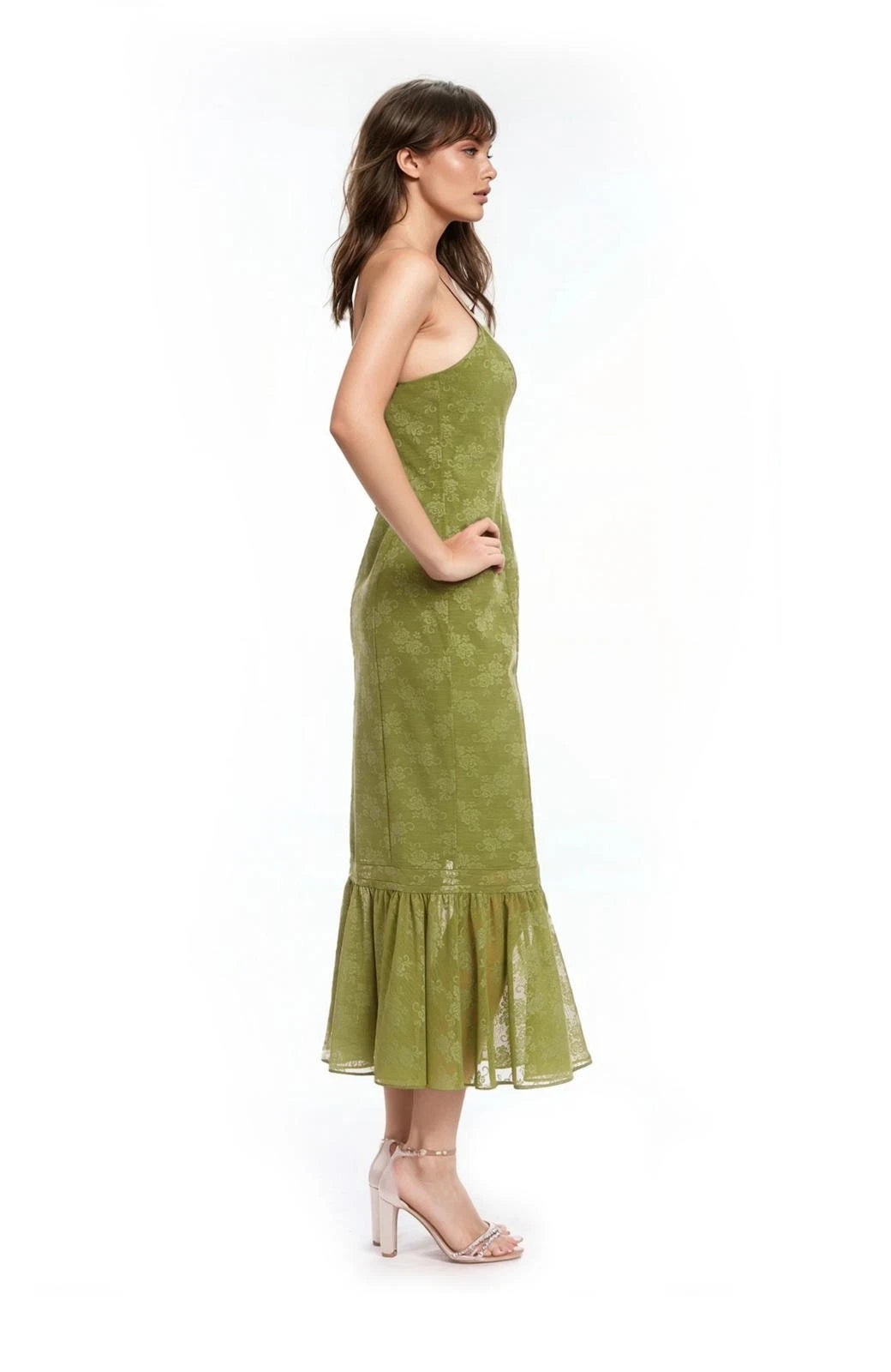 Tank Pencil Dress with Ruffle Hem Jewel by Badgley Mischka J0547 Wholesale