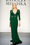V-Neck Floor-Length Crepe Formal Gown Sheath/Column Badgley Mischka EG4575