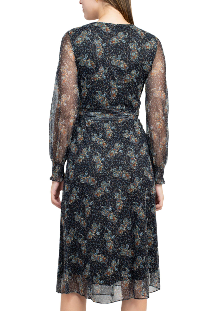 Cocktail Dresses Printed A Line Midi Cocktail Dress Black Multi