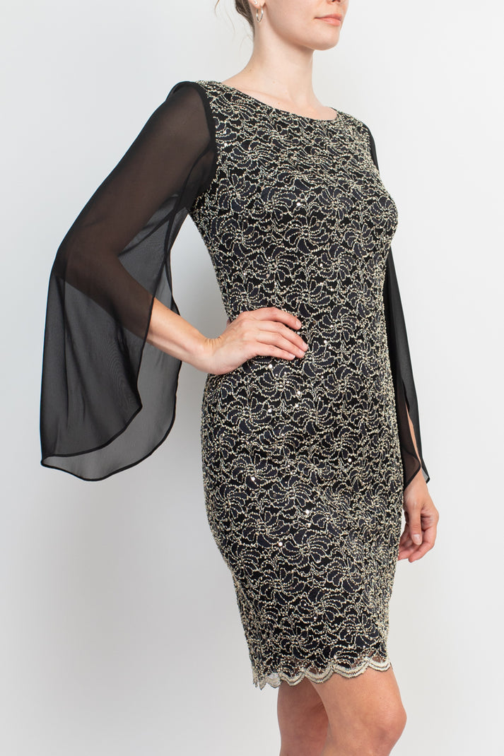 Cocktail Dresses Short Fitted Sequined Lace Cocktail Dress Gold