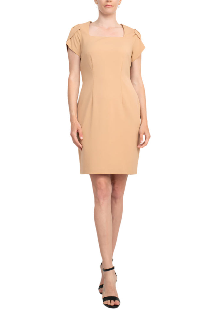 Cocktail Dresses Fitted Cocktail Short Dress Caramel