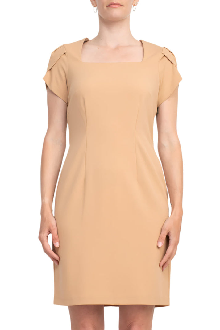 Cocktail Dresses Fitted Cocktail Short Dress Caramel