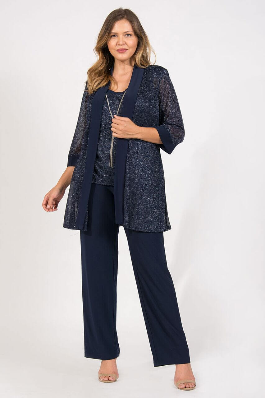 R&M Richards Mother of the Bride Metallic Pantsuit - The Dress Outlet R&M Richards