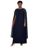 Plus Size Long Formal Cape Dress Wholesale