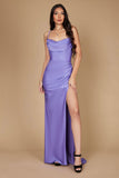 Long Formal Low Back Prom Dress Lilac