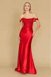 Prom Dresses Long Corset Mermaid Prom Formal Dress Red