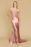 Prom Dresses Long Corset Mermaid Prom Formal Dress Rose