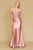 Prom Dresses Long Corset Mermaid Prom Formal Dress Rose
