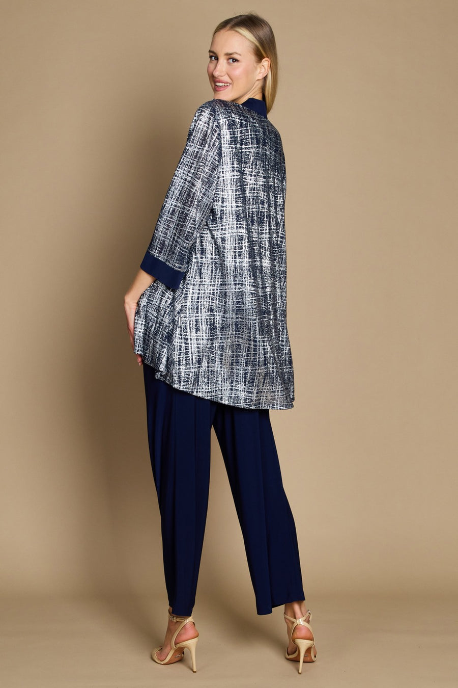 R&M Richards 2587W Metallic Printed Formal Pant Set Wholesale
