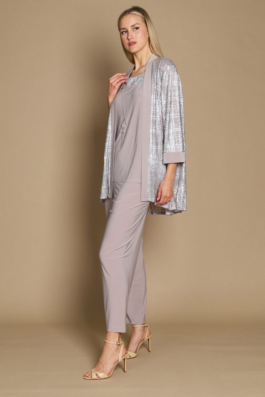R&M Richards 2587W Metallic Printed Formal Pant Set Wholesale