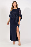 R&M Richards Long Plus Size Mother of the Bride Formal Dress 8899W - The Dress Outlet