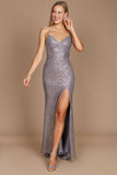 Dylan & Davids Long Formal Fitted Sequin Prom Dress - The Dress Outlet
