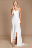 Dylan & Davids One Shoulder Long Evening Gown Prom Dress White