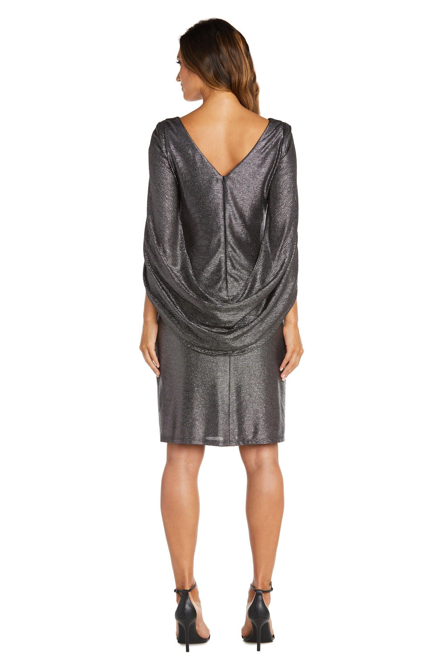 R&M Richards 7441 Draped Sleeve Short Dress Size 6 Only