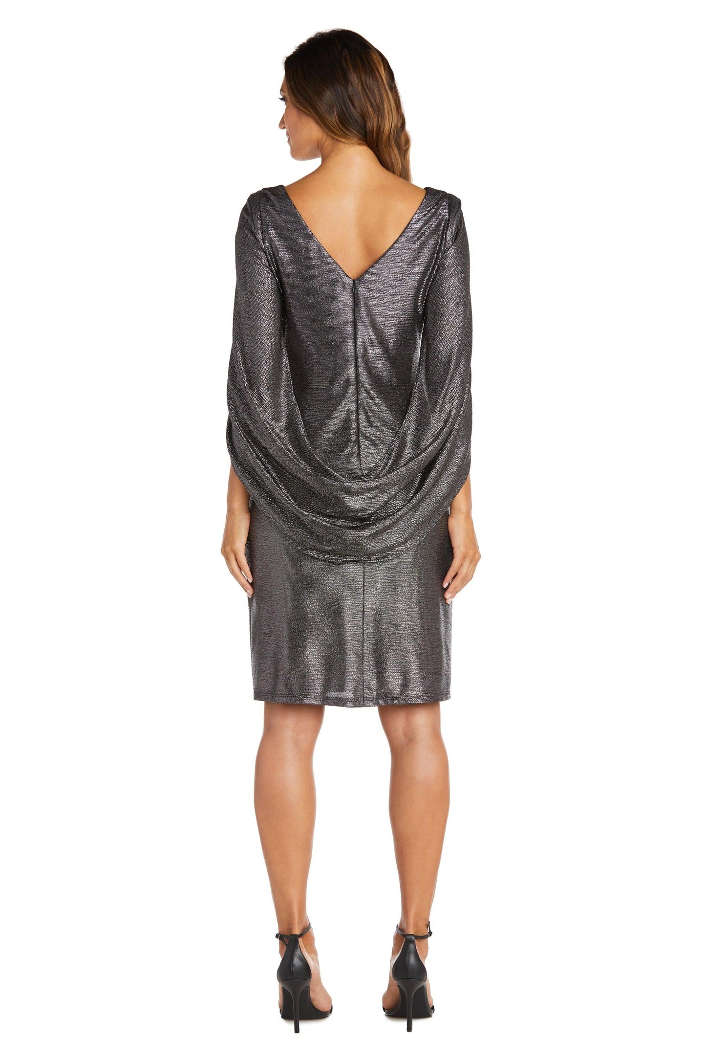 R&M Richards 7441 Draped Sleeve Short Dress Size 6 Only