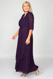 R&M Richards Long Mother of Bride Plus Size Jacket Dress 7300W - The Dress Outlet