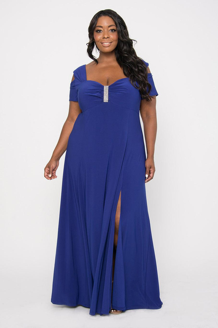 R&M Richards 1367W Long Plus Size Formal Evening Dress Wholesale