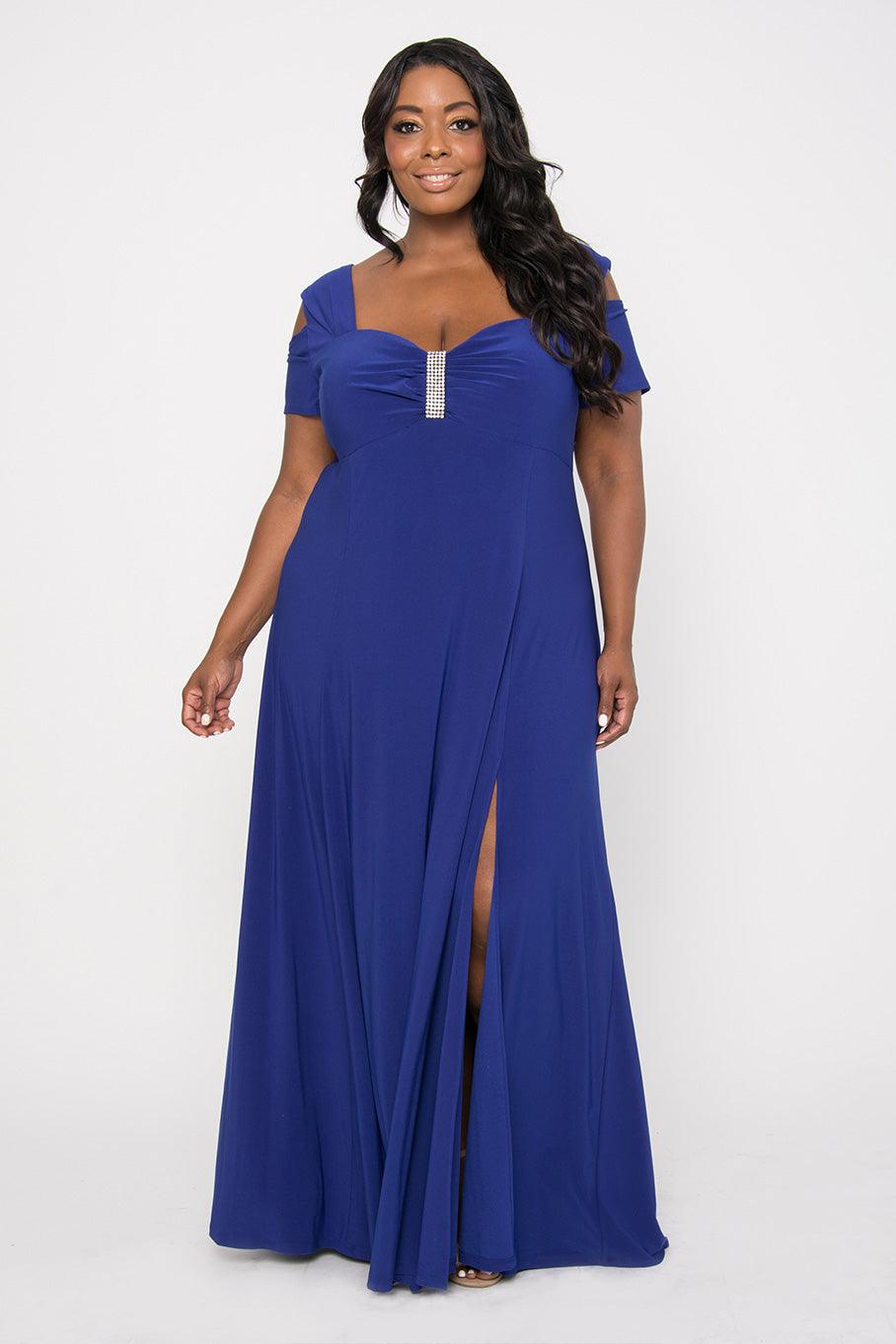 R&M Richards 1367W Long Plus Size Formal Evening Dress Wholesale