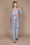 R&M Richards Mother of the Bride Pant Suit Made in USA Silver