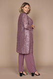 R&M Richards Mother of the Bride Pant Suit Made in USA Dark Rose
