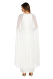 R&M Richards Plus Size Long Formal Cape Gown 2487W - The Dress Outlet