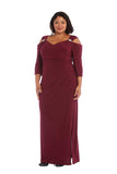 R&M Richards Plus Size Long Formal Dress 8950W - The Dress Outlet