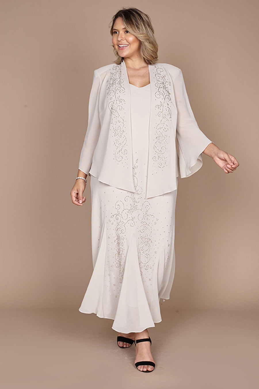 R&M Richards Plus Size Long Mother of the Bride Dress 358260 - The Dress Outlet