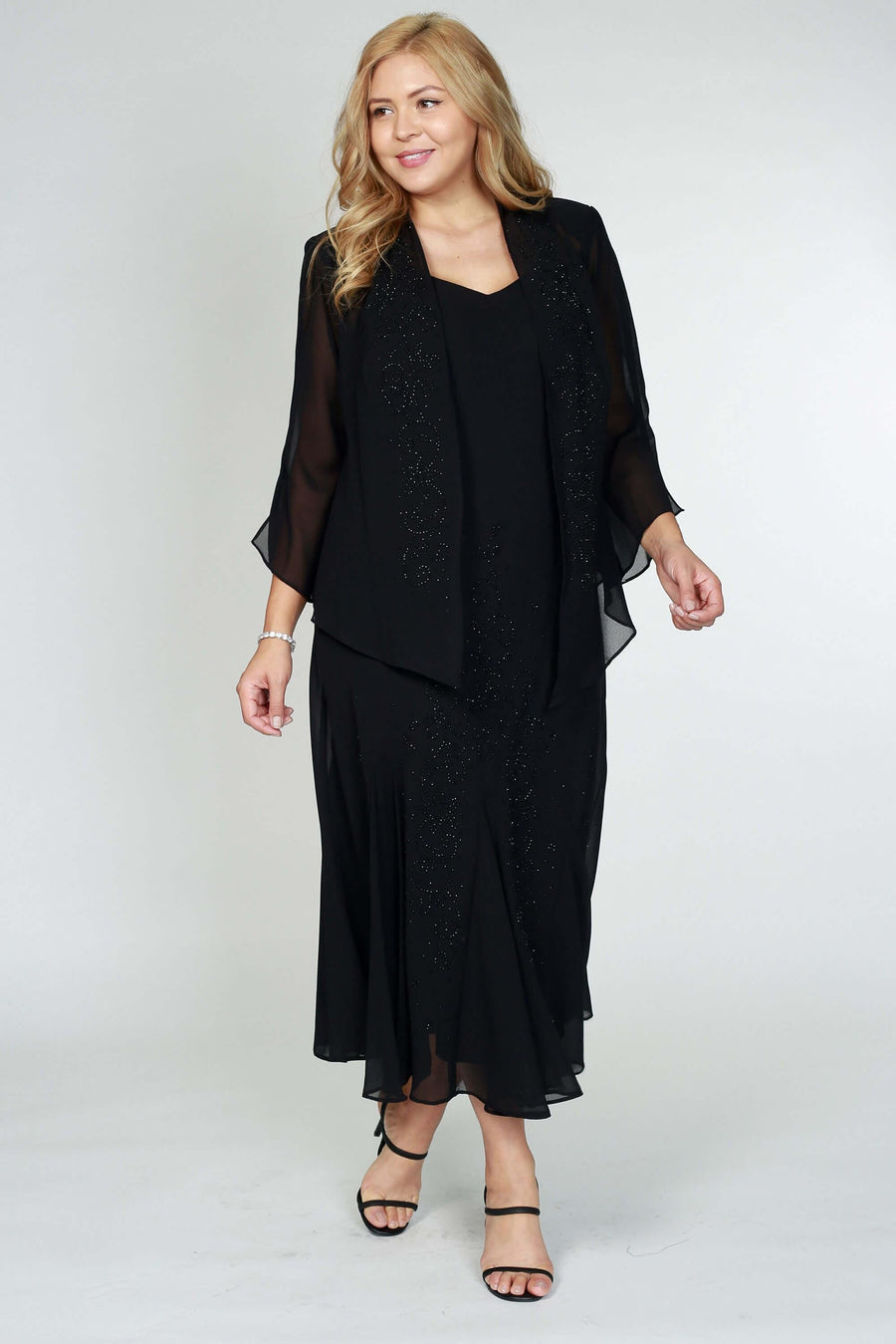 R&M Richards Plus Size Long Formal Mother of the Bride Dress - The Dress Outlet R&M Richards