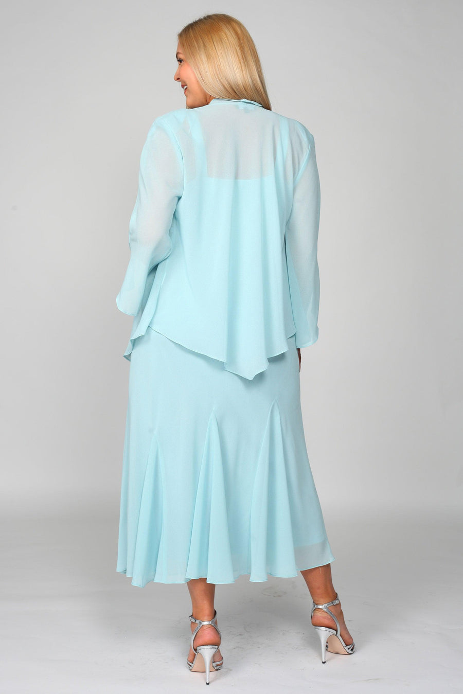 R&M Richards Plus Size Long Formal Mother of the Bride Dress - The Dress Outlet R&M Richards