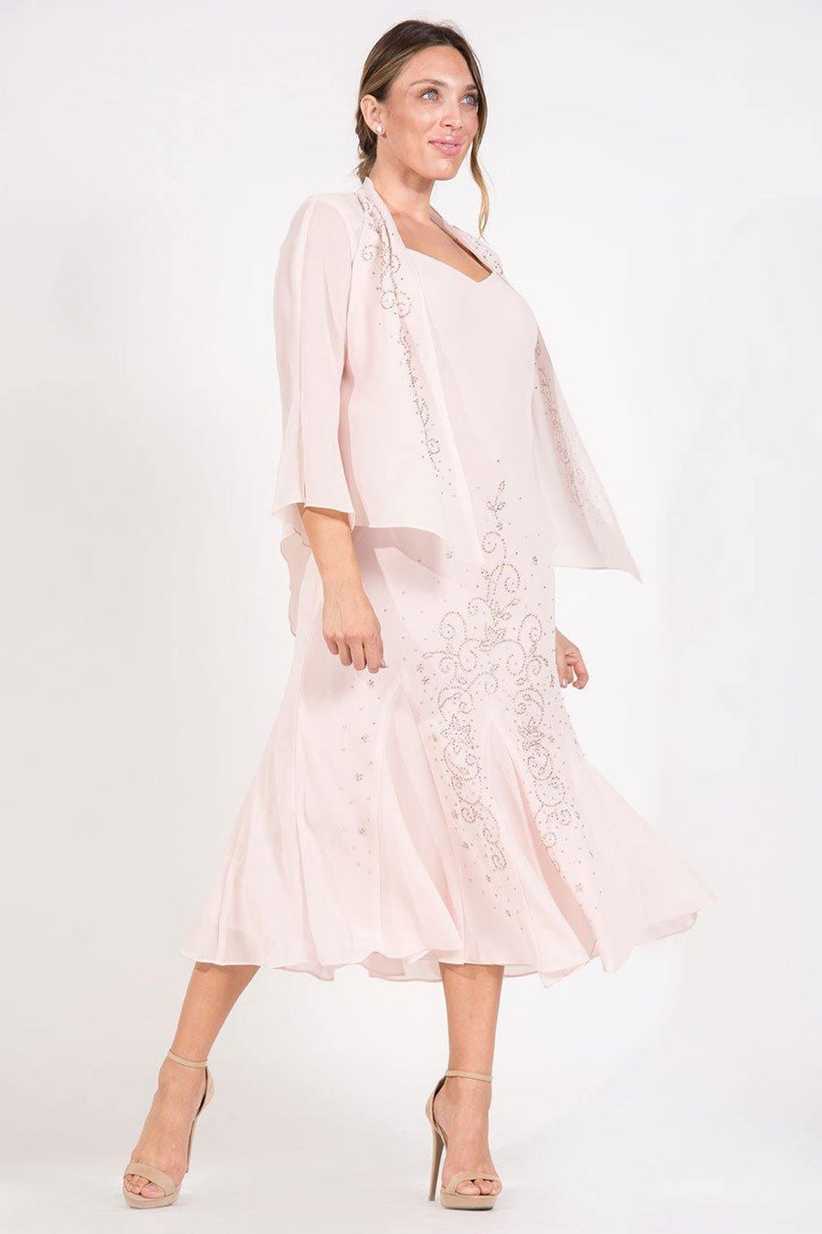 R&M Richards Plus Size Long Mother of the Bride Dress 358260 - The Dress Outlet