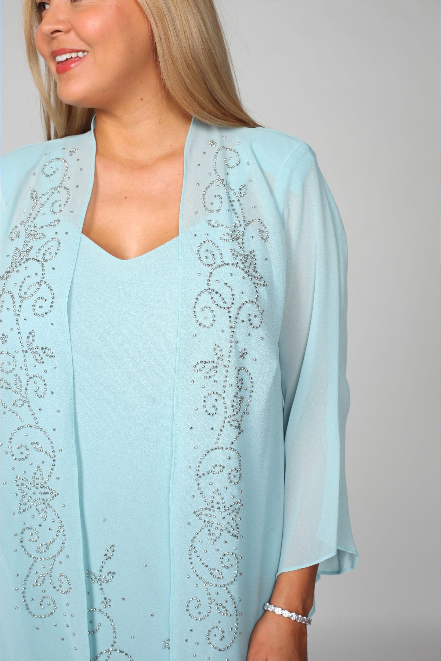 R&M Richards Plus Size Long Formal Mother of the Bride Dress - The Dress Outlet R&M Richards