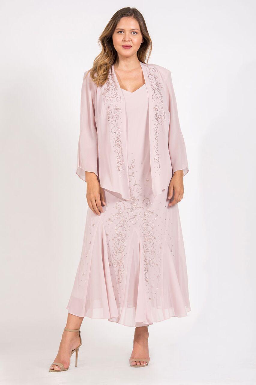 R&M Richards Plus Size Long Formal Mother of the Bride Dress - The Dress Outlet R&M Richards
