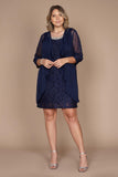 R&M Richards  Short Lace Mother of the Bride Dress 2208W - The Dress Outlet