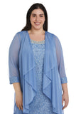 R&M Richards  Short Lace Mother of the Bride Dress 2208W - The Dress Outlet
