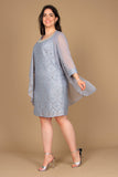 R&M Richards  Short Lace Mother of the Bride Dress 2208W - The Dress Outlet