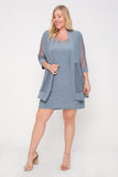 R&M Richards Short Mother of the Bride Formal Dress with Duster Jacket - The Dress Outlet R&M Richards