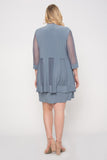 R&M Richards Short Mother of the Bride Formal Dress with Duster Jacket - The Dress Outlet R&M Richards