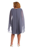 R&M Richards Short Plus Size Cape Dress 5806W - The Dress Outlet